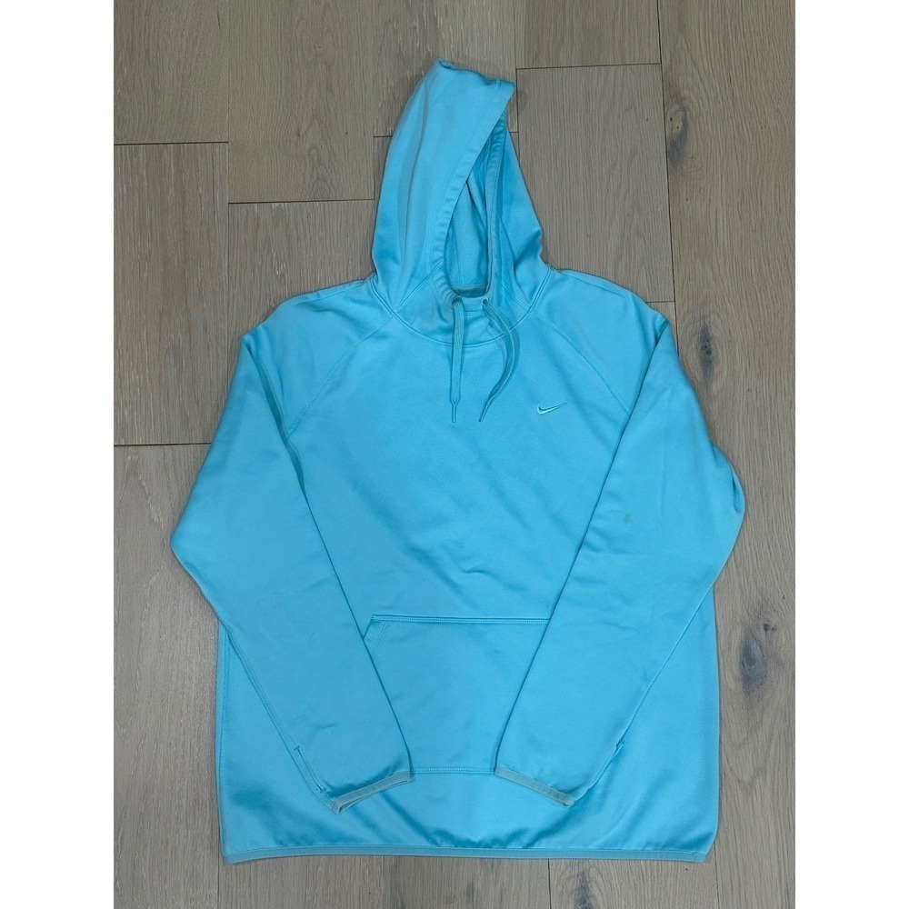 Nike Therma Fit Pullover Hoodie Aqua Blue Long Sleeve Sweatshirt Teen Size  L